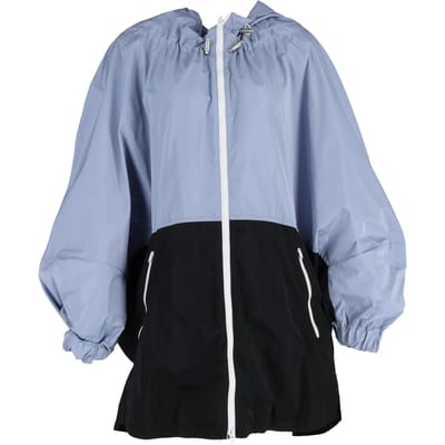 Marni Kleurblok Zip-Up Lange Mouwen Regenjas in Blauw Nylon