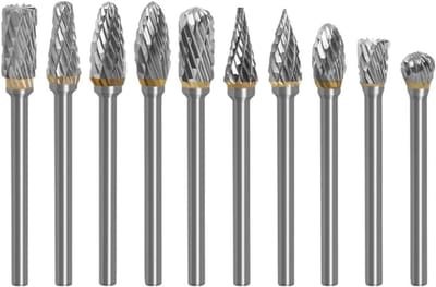 Set van 3mm Dubbel Geslepen Tungsten Carbide Rotonde Freesjes voor Houtbewerking, Snijden en Graveren
