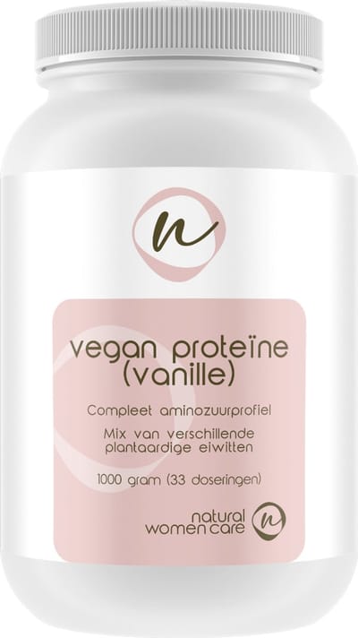Natural Women Care - Vegan Poteine (vanille) - Geschikt voor herstel en spieropbouw - Volledig aminozuurprofiel!