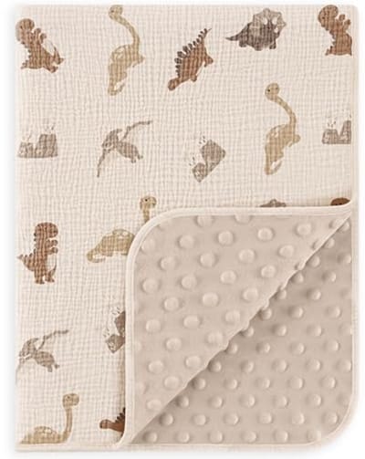 Solidchoice - Zachte Babydeken van Katoen met Dino Print voor Kinderen