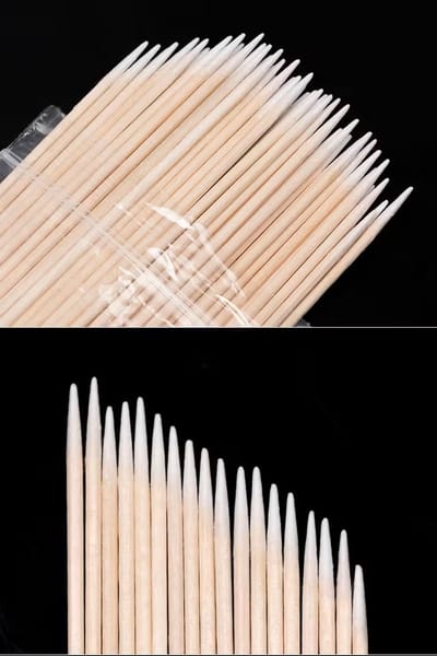 100 stuks puntige wattenstaafjes - ideaal voor make-up, cosmetica, tatoeages, wenkbrauwen en nagels - wit