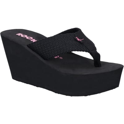 Women's Rocket Dog Diver Wedge Sandals in Black