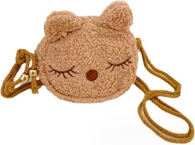 Klein Meisjes Schoudertasje Teddy - Poes - Bruin - 3-6 jaar