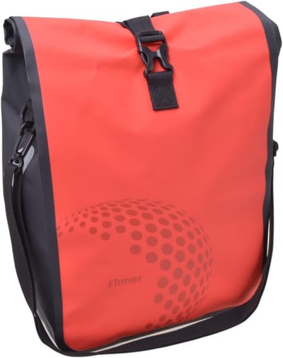 Bagagedragertas Fietstas - Waterdichte Boodschappentas - Veilig Vervoeren - Rolsluiting Schouderriem - 16 Liter - Rood