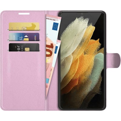 Just in Case Galaxy S22 Ultra TPU Portemonnee Hoesje Pink