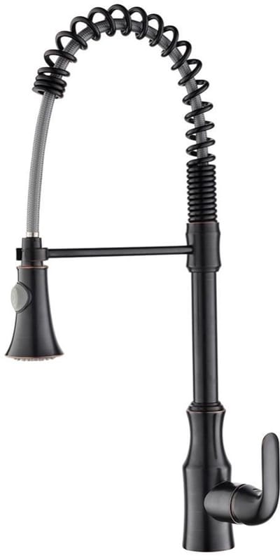 Hudor Keukenkraan met Uittrekbare Uitloop - Model 046 Messing ORB - Draaibaar - Chrémétès Collectie - Waterbesparing 30%