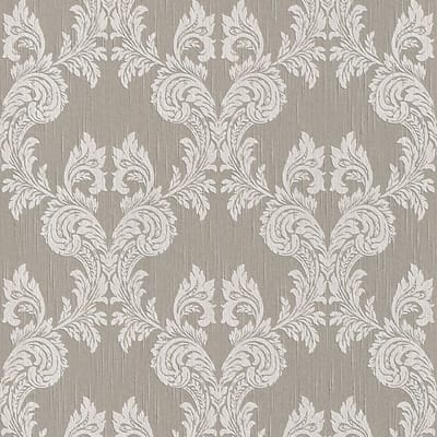 Textiel look behang Profhome 956306-GU textiel behang gestructureerd in textiel look mat grijs beige 5,33 m2