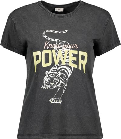 Jacqueline de Yong T-shirt Jdyfarock Life S/s Print Top Jrs 15201027 Black/know Your Dames Maat - S