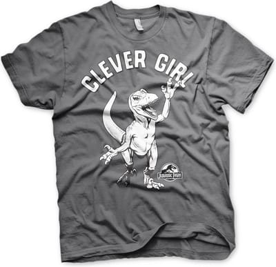 Jurassic Park Clever Girl T-shirt donkergrijs