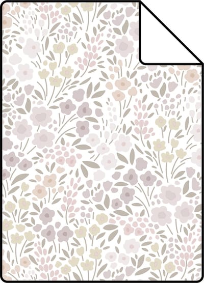 Proefstaal ESTAhome behang bloemetjes lila roze - 53 cm x 10.05 m - 139531-S