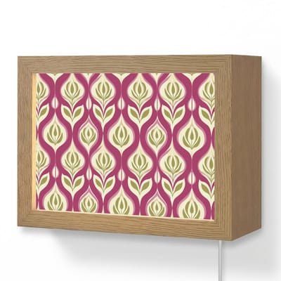 Wandlamp 20x15 cm - Oplaadbaar - Retro - Floraal - Paars - Wandlampen binnen woonkamer - Slaapkamer lamp met kabel - Decoratieve nachtlamp - Vloerlamp snoer