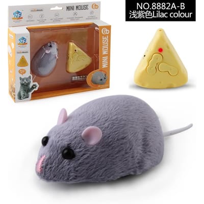 Souris télécommandée RC à infrarouge Rat électrique mobile Jouet pour chats avec tours effrayants interactifs Jouet nouveauté pour animaux de compagnie Cadeau blague beige