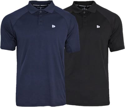 2-Pack Donnay - Sport polo (Björn) - Multi Sportpolo - Heren - Navy/Black (914) - Maat M