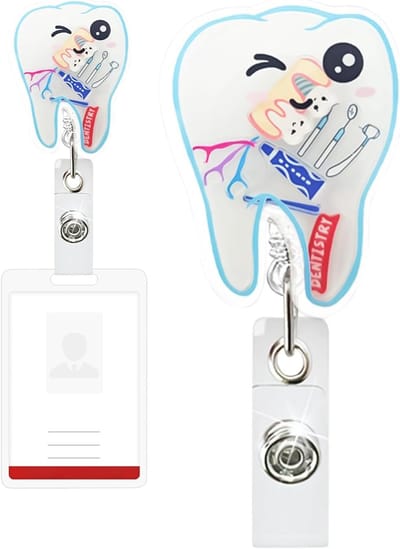 Kaarthouder Clip - Naam Badge Houder - Werkplek Organisatie - Intrekbare Ophanging - 3.2cm Diameter