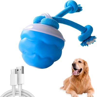 carmdering -Interactief honden speelgoed - Hondenspeelgoed - Interactieve stuiterbal - Slimme speelgoedbal - Stevig en duurzaam - Actieve rollende bal voor kleine en middelgrote honden - 1 stuks - Blauw