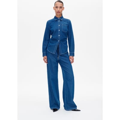 Baum und Pferdgarten Maria Shirt Light Worn Denim Maat: 32 | Longsleeves Outlet | Dames | Blauw