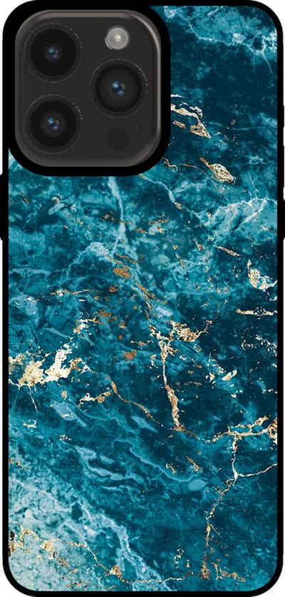 Smartphonica Telefoonhoesje voor iPhone 14 Pro Max met marmer opdruk - TPU backcover case marble design - Blauw geschikt voor iPhone 14 Pro Max