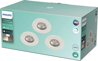 Philips Dive badkamerinbouwspot - 3-lichts - wit