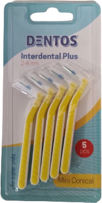 Tandenragers tandenstokers ''Interdental plus'' - Wit / Geel - Kunststof - Regular Size - 2 - 4 mm - 5 Stokers - Tandenstoker - Mondhygiëne