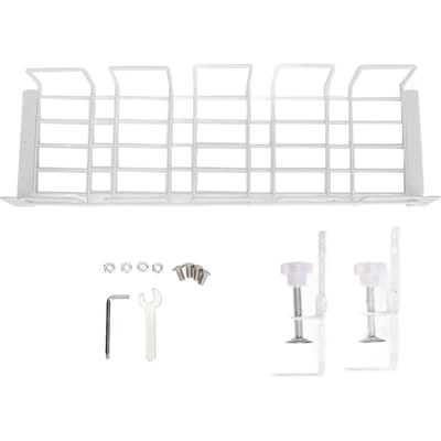 Organisateur de Câbles Sous Bureau 40,5CM Acier Gain de Place Forte Capacité de Charge Plateau de Gestion des Câbles de Bureau blanc