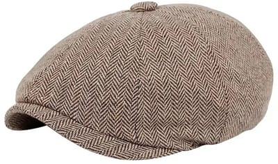 S4D® - Flat Caps Heren - Flat Cap - Baret Heren - Stijlvolle Klassieke Flatcap - One Size - Zwart Met Bruin