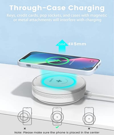 Draadloze oplader, 5-in-1 multi-apparaat draadloos oplaadstation, 15W Max Qi-gecertificeerde draadloze oplader & 20W USB-C-poort snellader