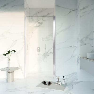 FugaFlow Eccelente Vetro Douchedeur - 60x200 - Profiel veiligheidsglas - anti kalk - chroom