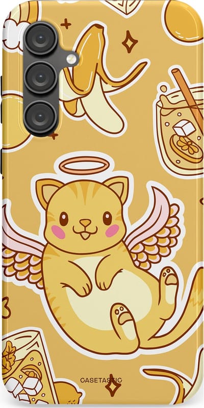 Casetastic Hoesje Geschikt voor Samsung S23 FE - Stijlvolle Beschermende Duo-layer Case - Poezenvleugels