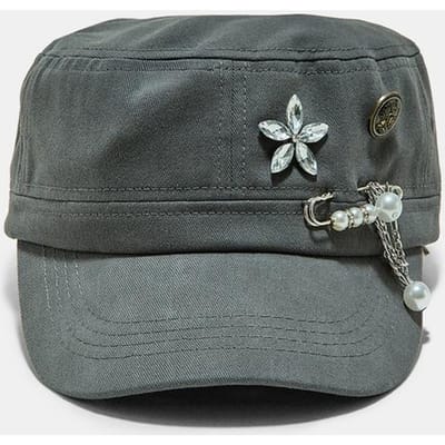 Stradivarius Pet met kralen  Grijs OS