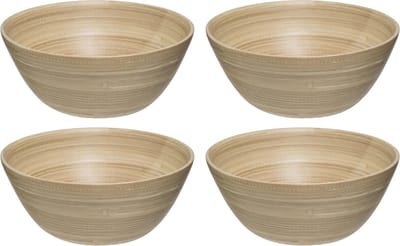 Secret de Gourmet - 10x - Slakom/serveer schaaltjes - bamboe - beige- D17 cm