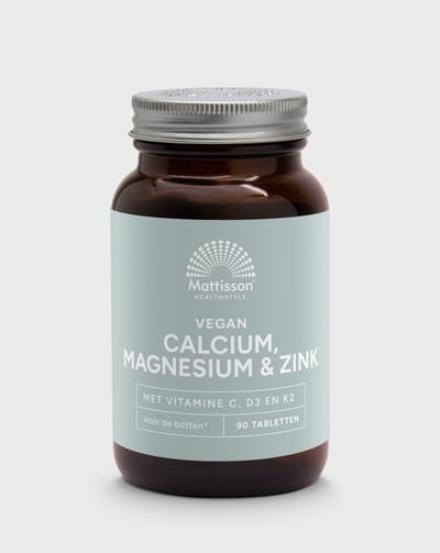 Mattisson - Calcium, Magnesium & Zink - Met Vitamine C, D3 en K2 - Voedingssupplement - 90 Tabletten