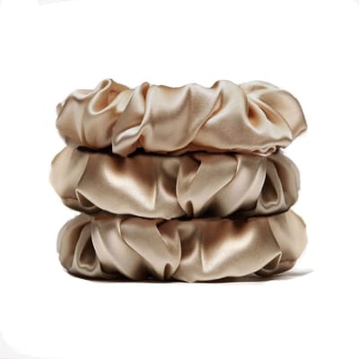 Famanu - 3 stuks Zijden scrunchies, 100% moerbeizijde, elastische haarelastieken, zonder schade