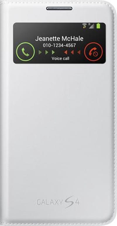 Samsung S View Cover Leder voor Samsung Galaxy S4 - Wit