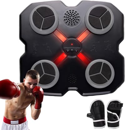 Muzikale Boksmachine - Trainingsapparaat Boksen - Thuis Fitness - Met Kleur LED - 28 x 28 cm - Zwart