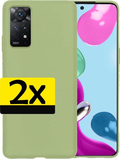 Hoesje - 2 Stuks - Geschikt voor Xiaomi Redmi Note 11s - Sterk & Shockproof - Case Siliconen - Back Cover - Telefoon Hoes - Telefoonhoesjes - Groen