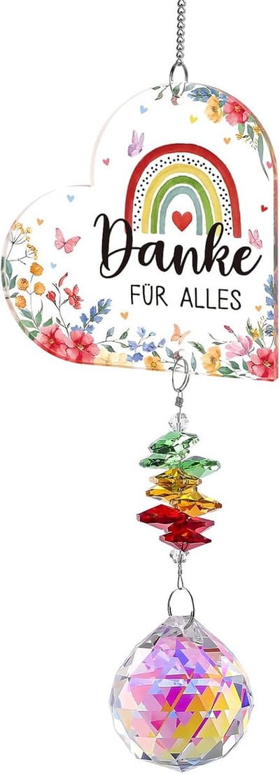 Zonnevanger Kristal - Bedankcadeau Hanger - Decoratie Kamer - Hartvormige Hanger - 46 cm - Meerdere Kleuren