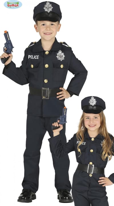 Fiestas Guirca - Kostuum Police Child 3-4 jaar - Carnavalskleding - Carnaval - carnavalskleding 2027 - Carnaval kostuum