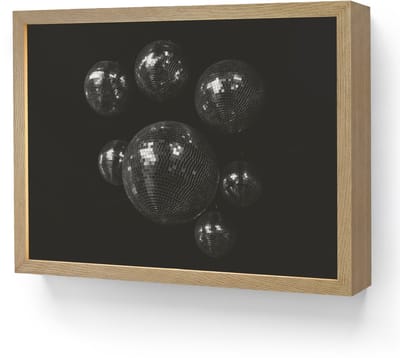 Wandlamp 40x30 cm - Oplaadbaar - Discoballen - Minimalistisch - Zwart - Wandlampen binnen woonkamer - Slaapkamer lamp - Decoratieve nachtlamp - Vloerlamp draadloos