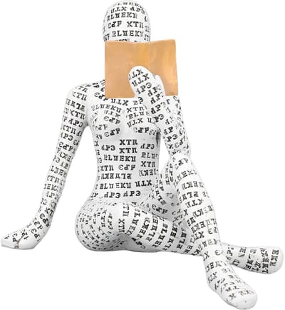 Dailygoods- Standbeeld Vrouwen Denker - Decoratieve Sculptuur - Beeldjes voor Binnen - Hars/Pulp - Uniek Ontwerp - Elegante Details - Beeldje