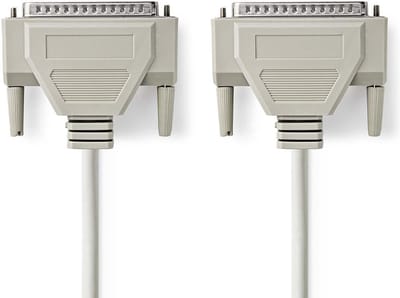 Nedis Seriële Kabel - D-SUB 37-Pins Male - D-SUB 37-Pins Male - Vernikkeld - 1.00 m - Rond - PVC - Ivoor - Polybag
