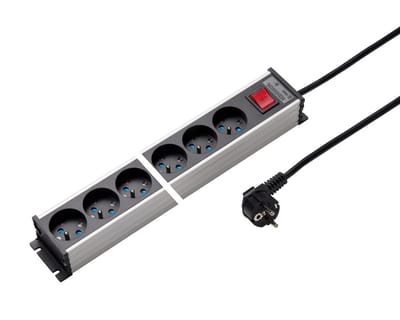 Martin Kaiser 4-Weg stopcontactstrip met shutter schakelaar kabel 1.5M (Europese Stekkerdoos) - 1116KZL4l-sw15 [10 Stuks]