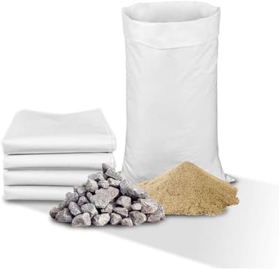 Set van 10 Stevige Witte Vuilniszakken 80L - Scheurvast en Herbruikbaar voor Puin, Grind en Zand