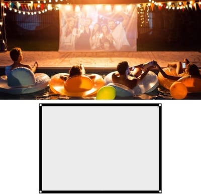 Vouwbaar Projectiescherm 16:9 - Draagbaar Wit Buiten Projectiescherm 60, 72, 84, 100, 120 Inch voor Thuis en Evenementen