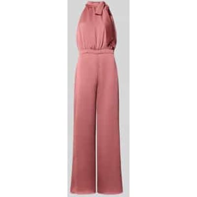 Jumpsuit met strik en knoopsluiting aan de achterkant