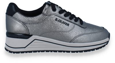 S.oliver Dames Sneaker Pewter | Taupe | Maat: 37