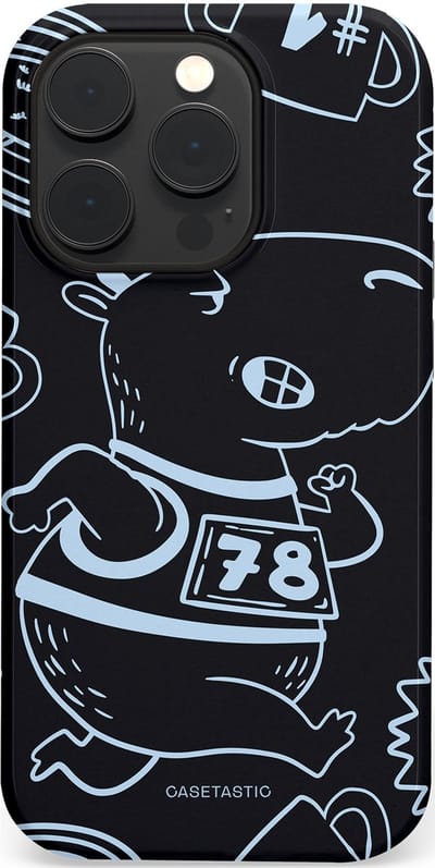Casetastic Hoesje Geschikt voor Apple iPhone 14 Pro Magsafe - Stijlvolle Beschermende Duo-layer Case - Capibara kampioen