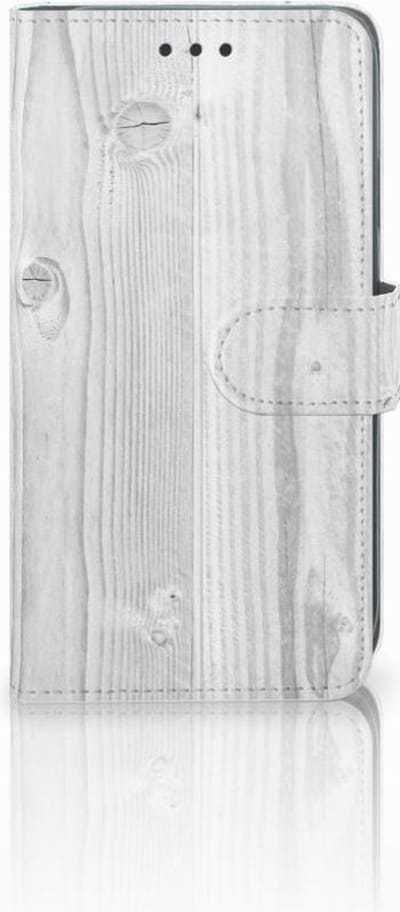 Apple iPhone Xr Book Style Case White Wood