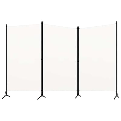 vidaXL - Kamerscherm - met - 3 - panelen - 260x180 - cm - stof - wit