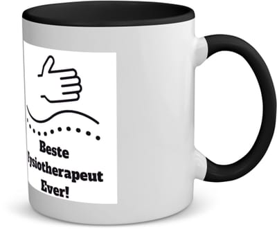 Akyol - beste fysiotherapeut koffiemok - theemok - zwart - Beste fysiotherapeut - therapeut - cadeau - 350 ML inhoud