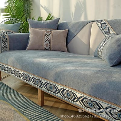 Sofa Kussen Four Seasons General Fabrics Antislip Nieuwe Chinese Stijl Zitkussens All-Inclusive Rugleuning Handdoek Kussen 70*70